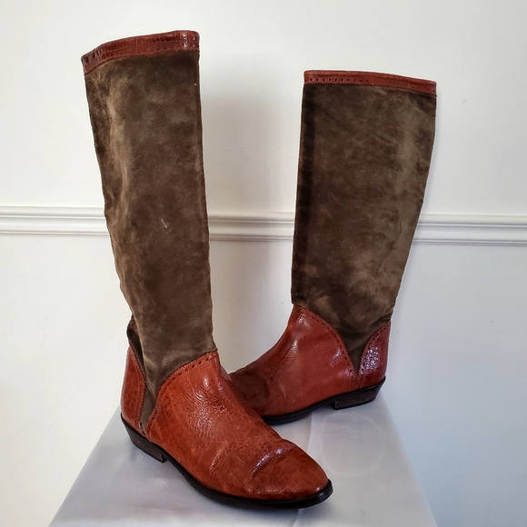 Vintage Mondi Leather & Suede Riding Boots - Picture 2 of 11